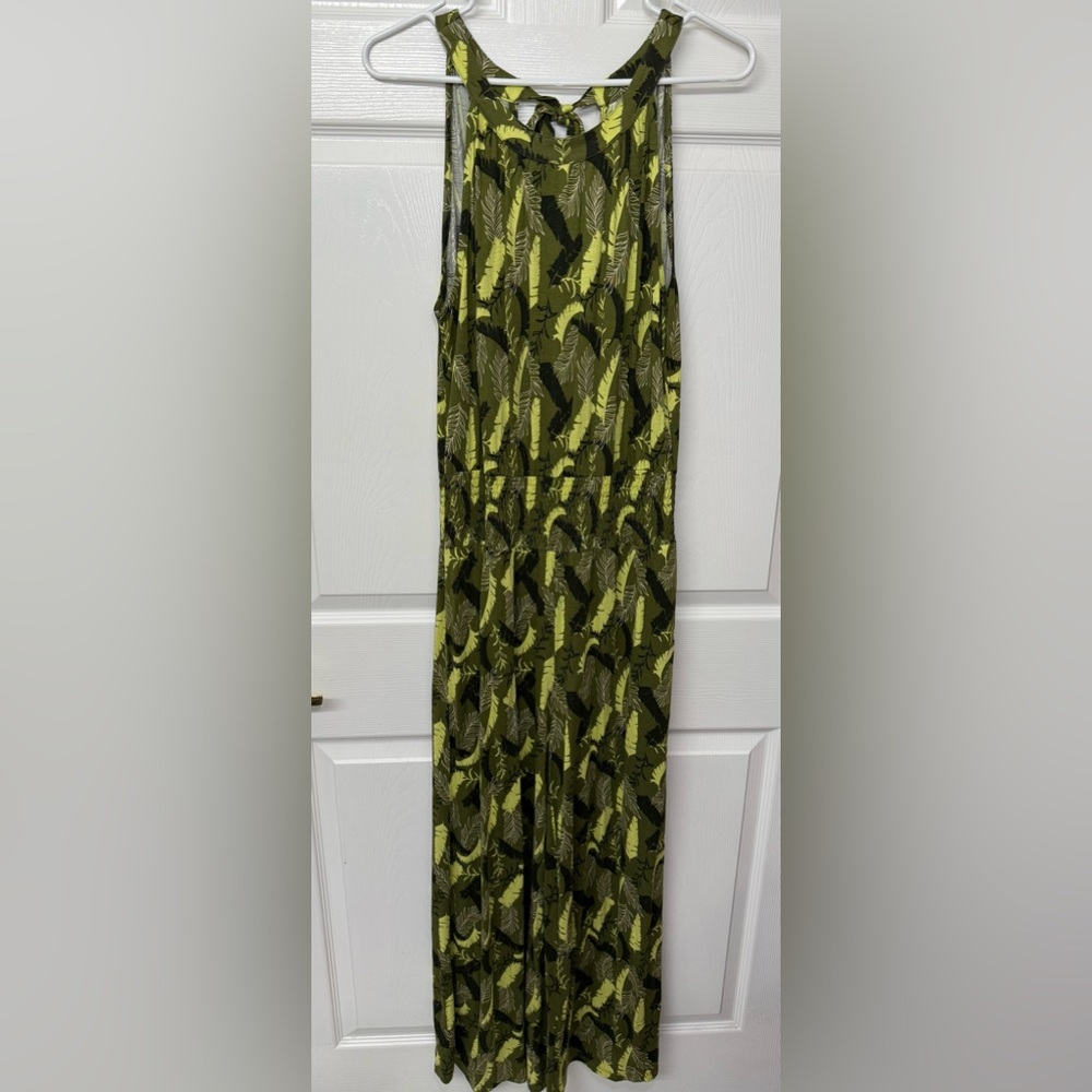 Lascana Green Abstract Print Sleeveless Jumpsuit Women’s Size 10